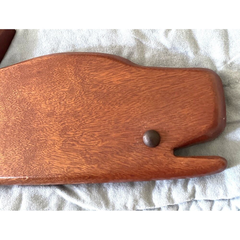 Folk Art Teak Whale Wall Hanging Plaque Nautical Decor 14.5” Moby Dick